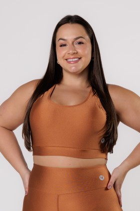 TOP FITNESS NADADOR COM BOJO REMOVÍVEL CARAMELO