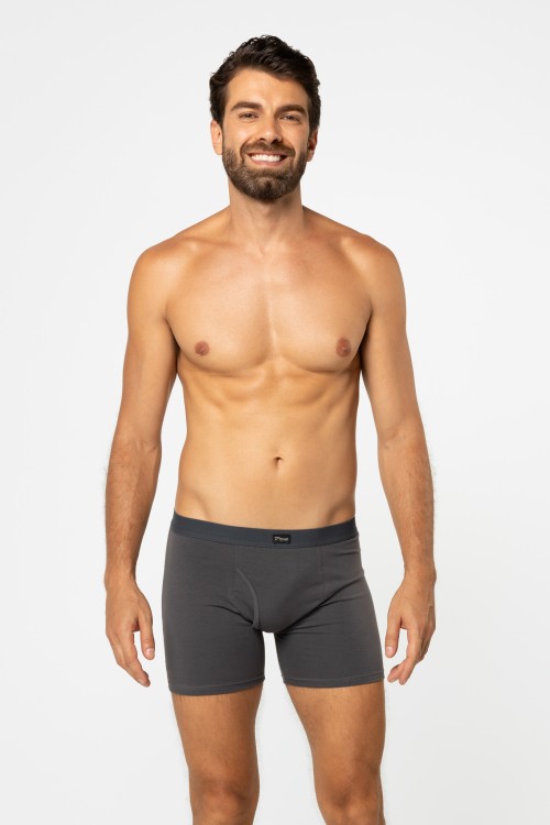 Cueca Boxer De Cotton Cinza