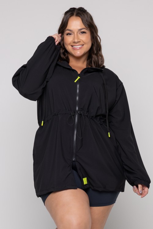 Parka Corta Vento Preto