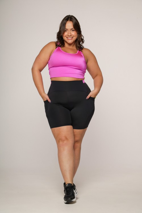 Top Fitness Alça Dupla Rosa