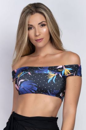 Cropped Biquini Ombro a Ombro Com Bojo E129