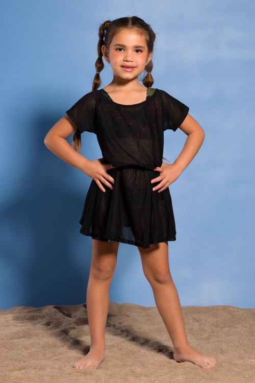 Vestido Pareô Infantil Preto