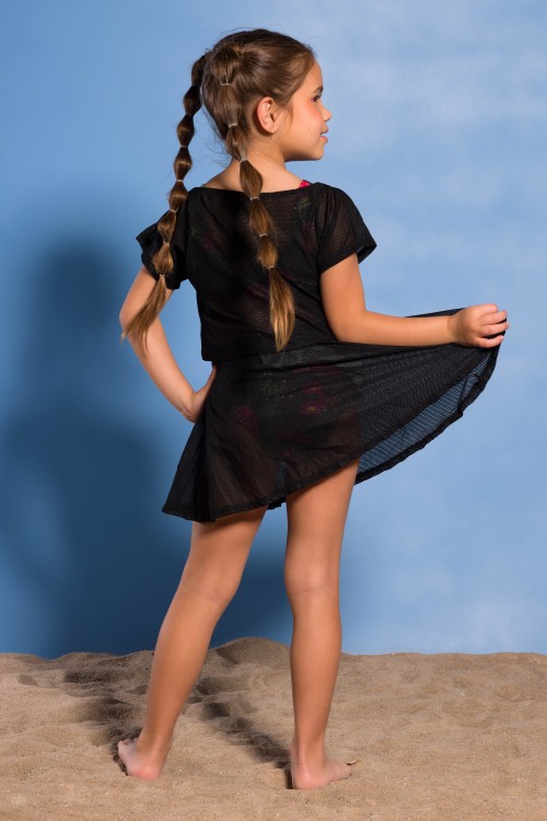 Vestido Pareô Infantil Preto